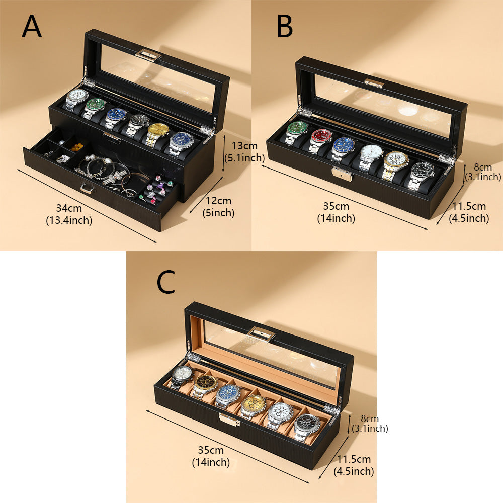 Luxury edition black double-layer watch jewelry collection sodium box