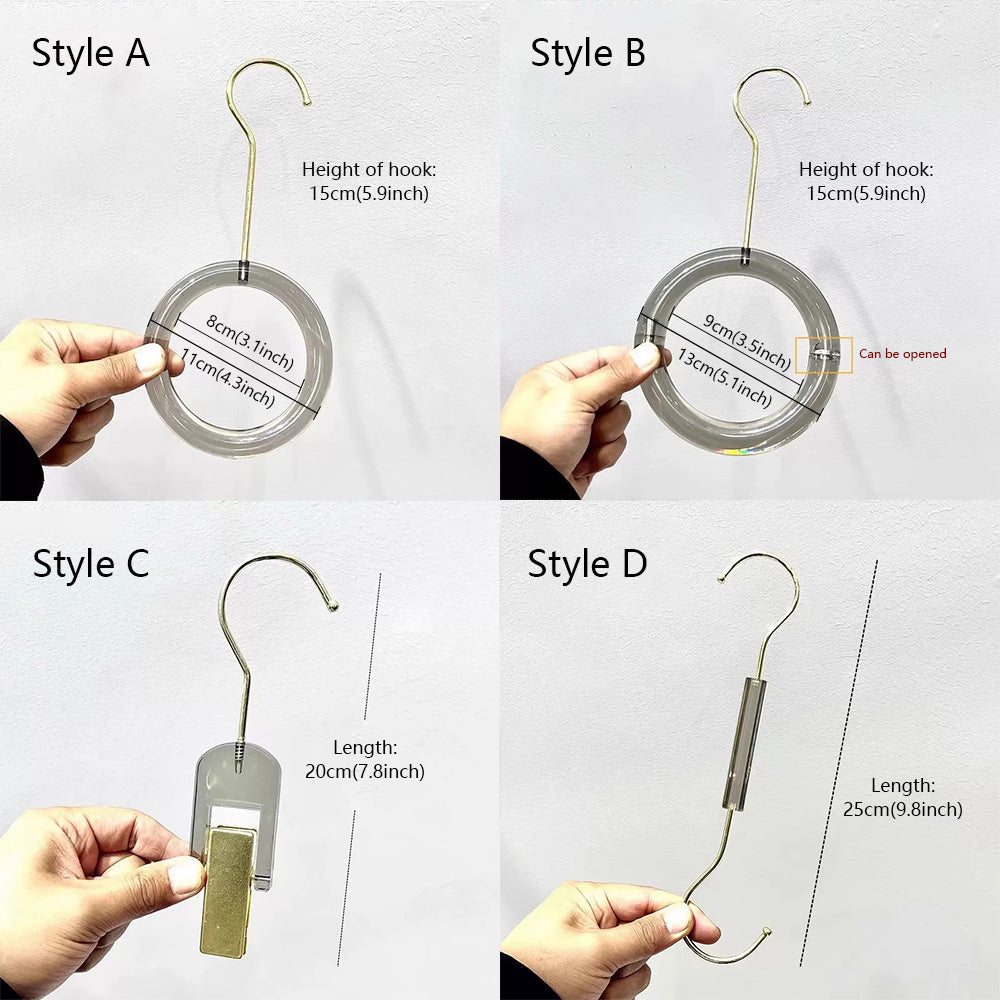 Kochwert Grey Acrylic Coat Hook – S/Ring/Clip Style for Home, Closet & Accessory Display-13