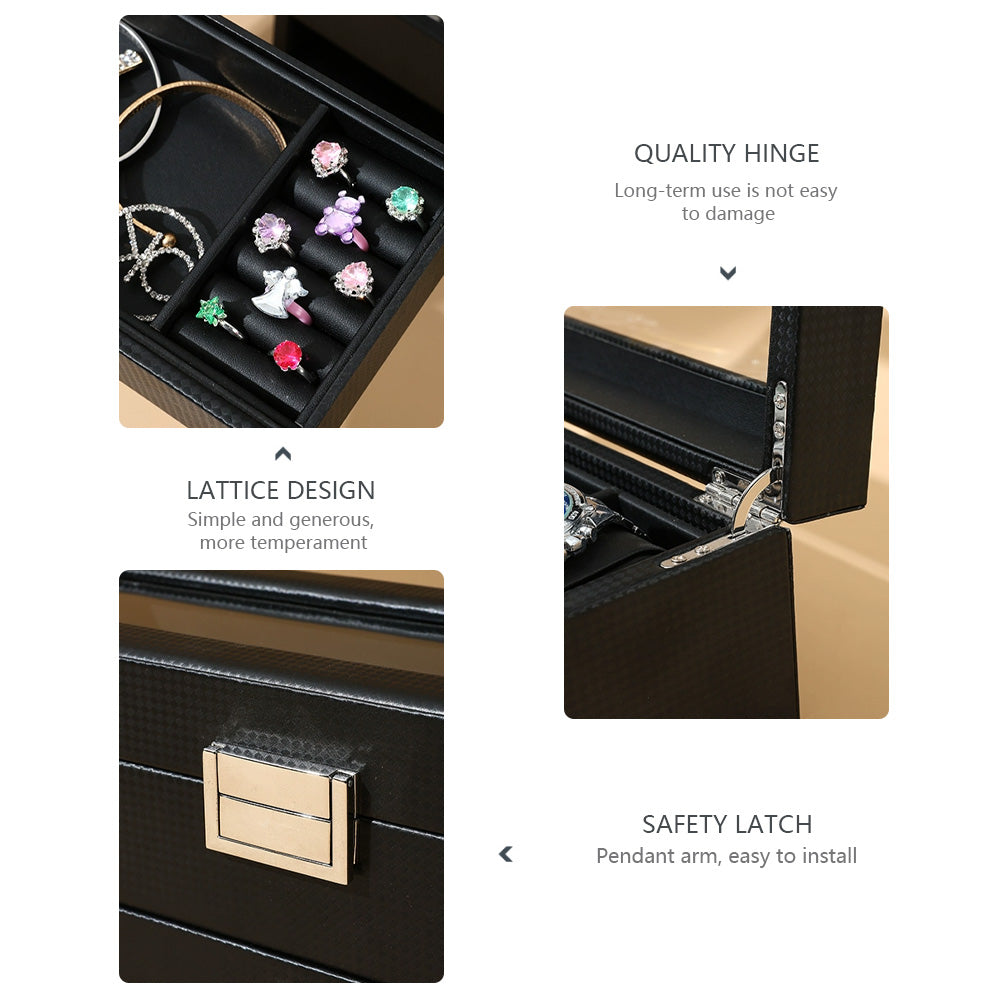 Luxury edition black double-layer watch jewelry collection sodium box