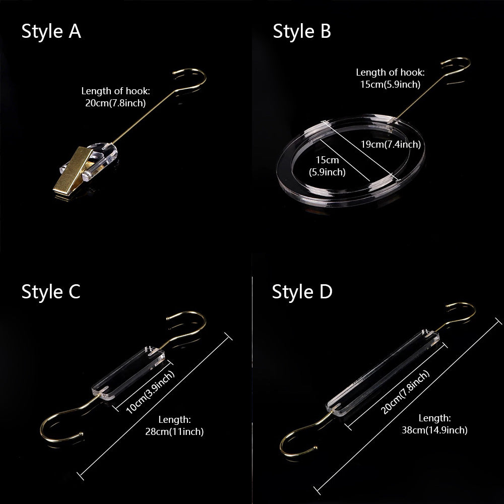 Kochwert Clear Acrylic Coat Hook - S/Ring/Clip Style for Home, Wardrobe and Accessory Display-2