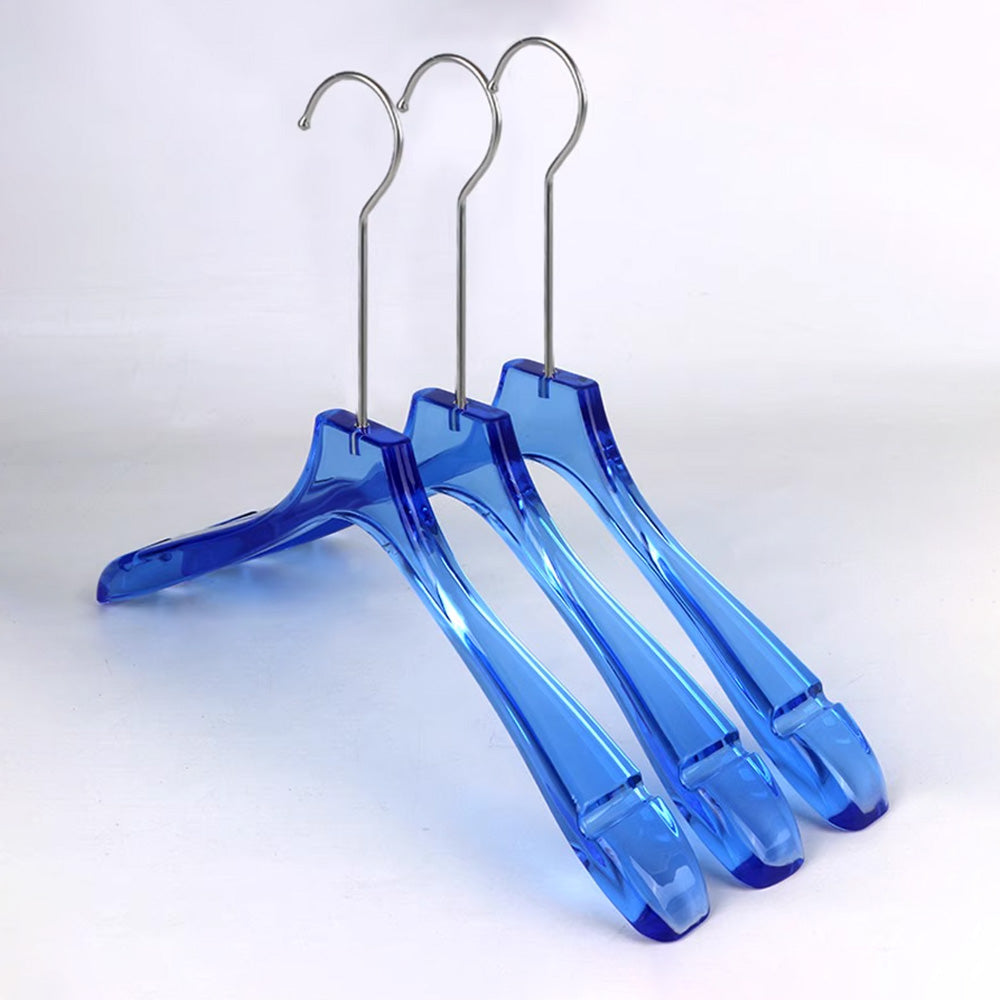 Kochwert Blue Acrylic Clothes Hanger with Pants Clip - Unisex, Suitable for Store Displays