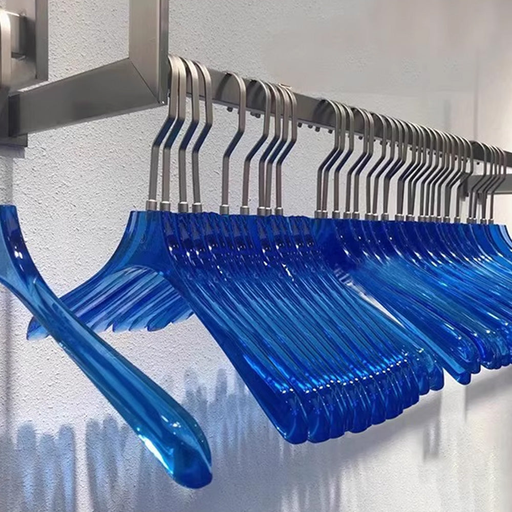 Kochwert Blue Acrylic Clothes Hanger with Pants Clip - Unisex, Suitable for Store Displays