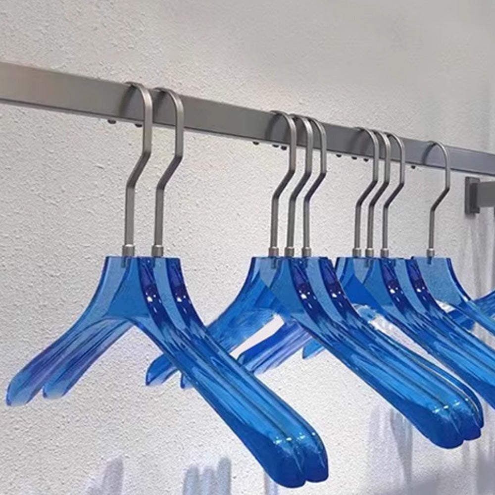 Kochwert Blue Acrylic Clothes Hanger with Pants Clip - Unisex, Suitable for Store Displays