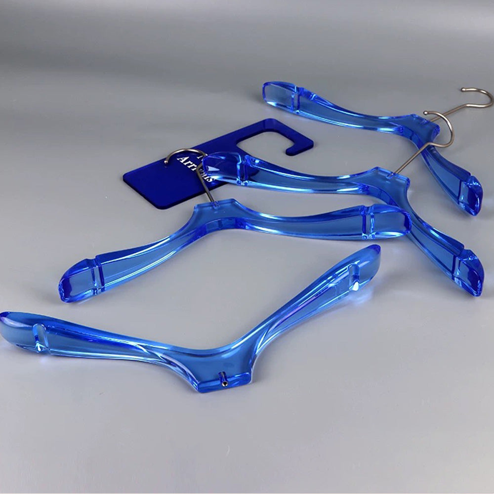Kochwert Blue Acrylic Clothes Hanger with Pants Clip - Unisex, Suitable for Store Displays