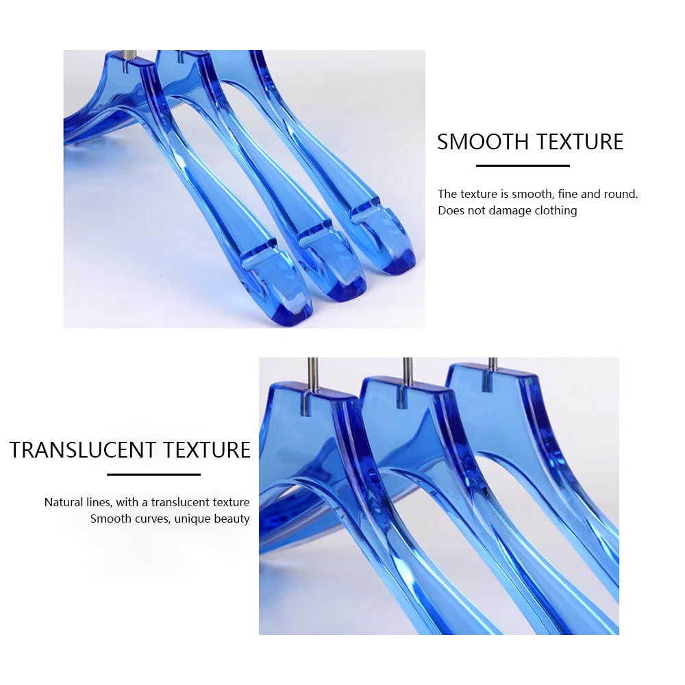 Kochwert Blue Acrylic Clothes Hanger with Pants Clip - Unisex, Suitable for Store Displays