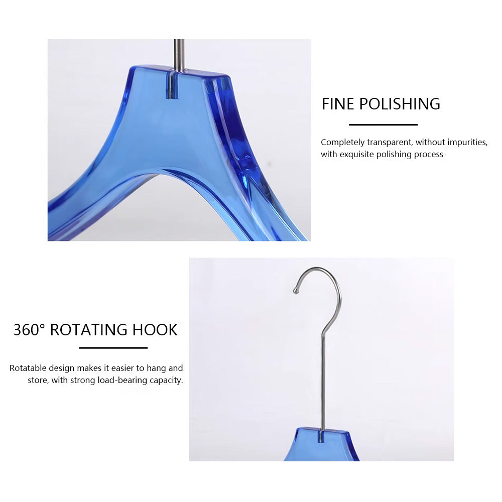 Kochwert Blue Acrylic Clothes Hanger with Pants Clip - Unisex, Suitable for Store Displays