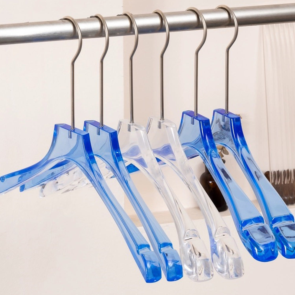 Kochwert Blue Acrylic Hanger – High Quality, Non-Slip Transparent Hangers for Suits, Pants & Dresses