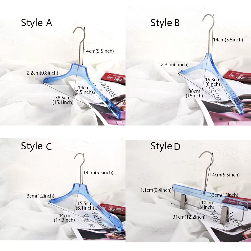 Kochwert Blue Acrylic Hanger – High Quality, Non-Slip Transparent Hangers for Suits, Pants & Dresses