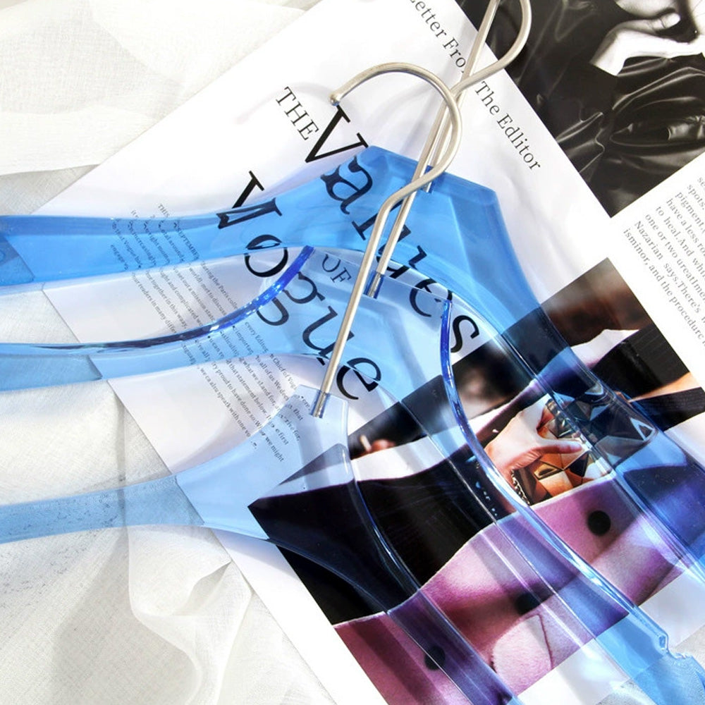 Kochwert Blue Acrylic Hanger – High Quality, Non-Slip Transparent Hangers for Suits, Pants & Dresses