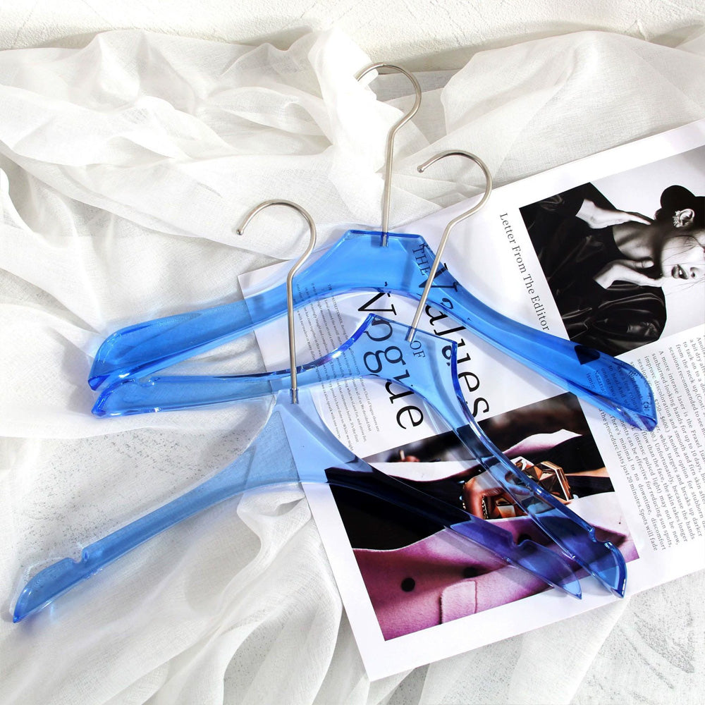 Kochwert Blue Acrylic Hanger – High Quality, Non-Slip Transparent Hangers for Suits, Pants & Dresses