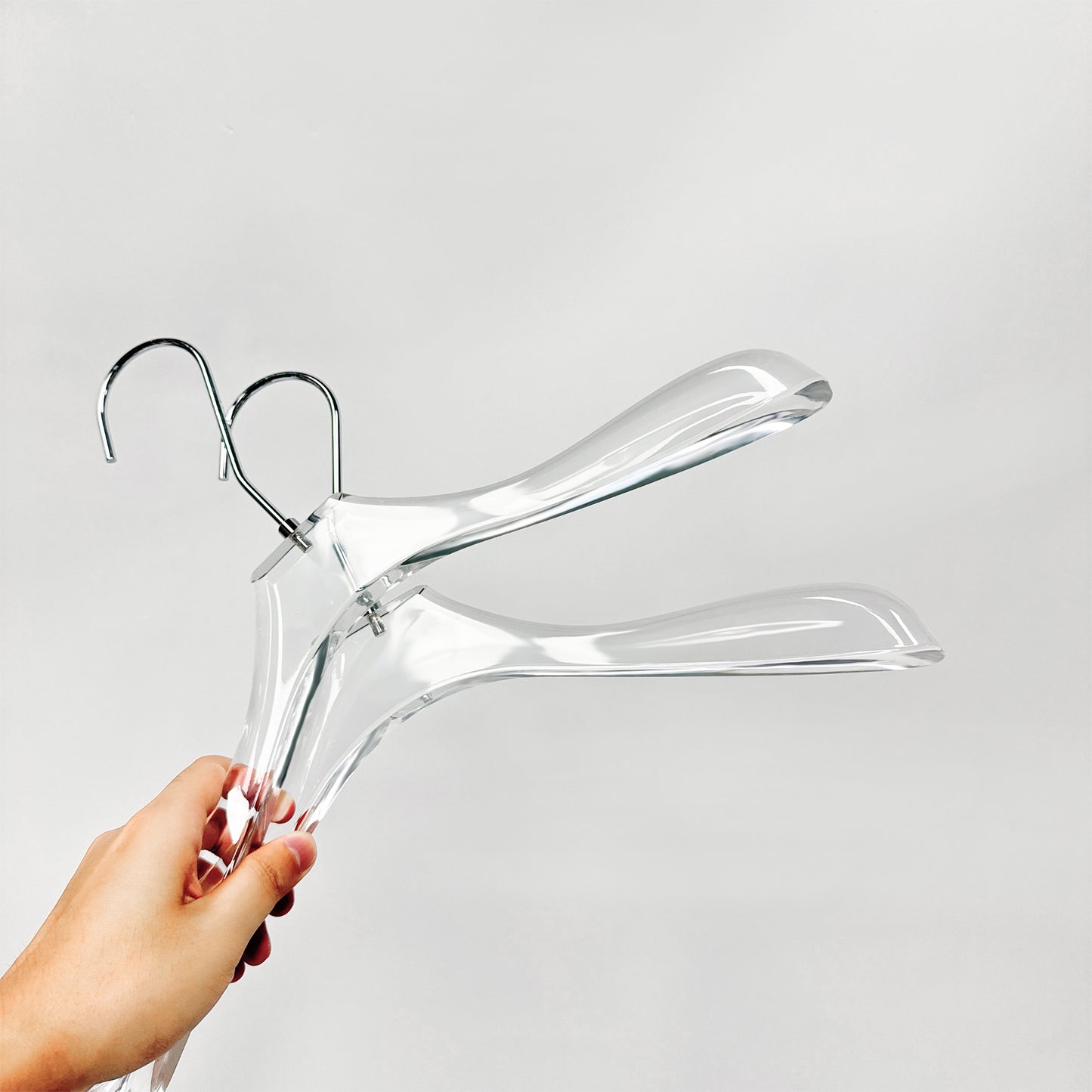 Kochwert Clear Acrylic Hanger with Long Hook – Durable for Heavy Winter Coats and Pants-10