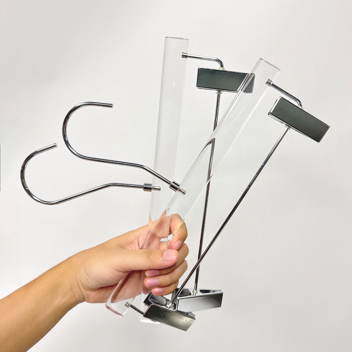 Kochwert Clear Acrylic Hanger with Long Hook – Durable for Heavy Winter Coats and Pants-14