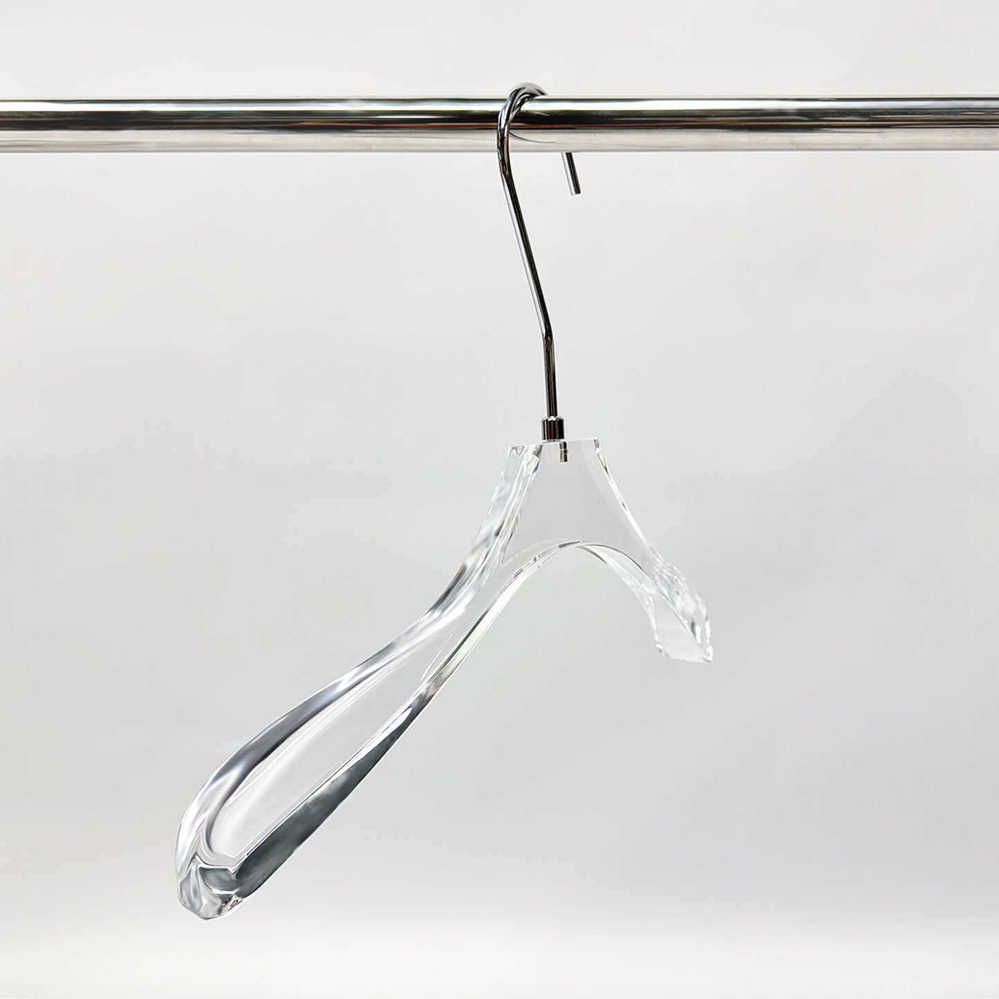 Kochwert Clear Acrylic Hanger with Long Hook – Durable for Heavy Winter Coats and Pants-5