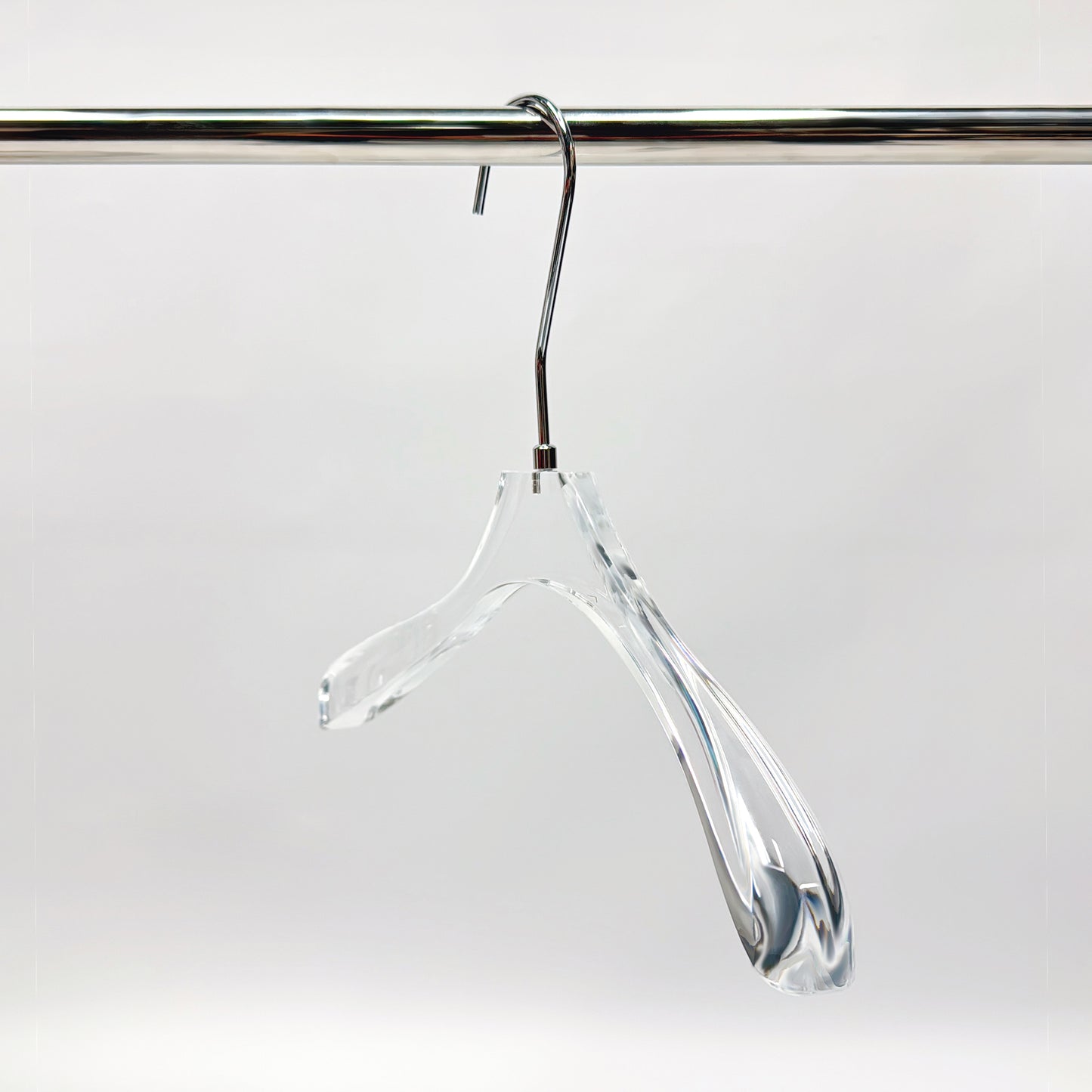 Kochwert Clear Acrylic Hanger with Long Hook – Durable for Heavy Winter Coats and Pants-6