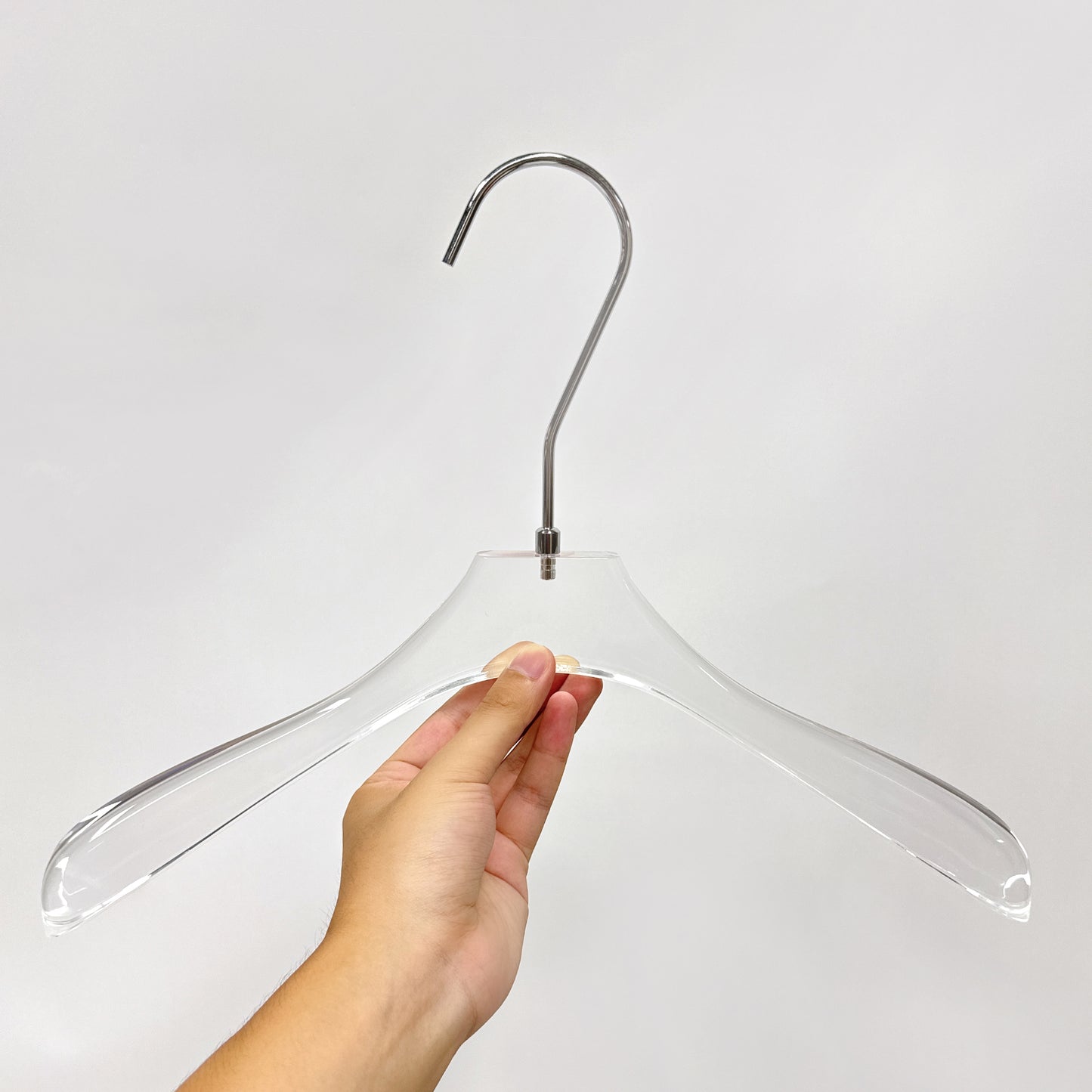 Kochwert Clear Acrylic Hanger with Long Hook – Durable for Heavy Winter Coats and Pants-9