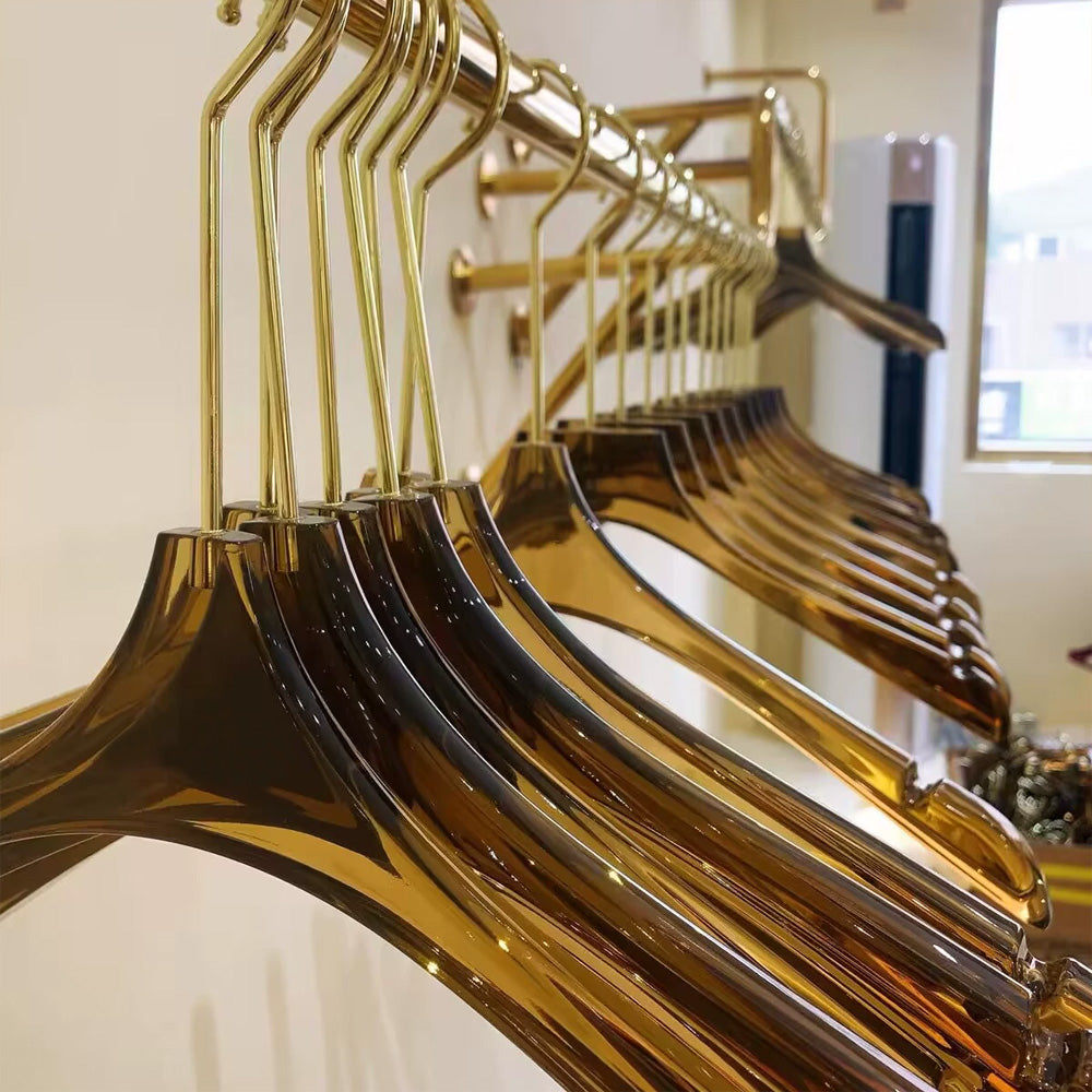 Kochwert Clear Acrylic Hanger with Long Hook & Non-Slip Clips – For Pants, Dresses, Suits-8