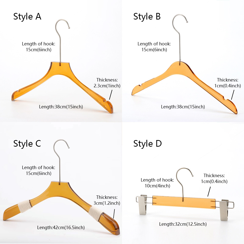 Kochwert Clear Acrylic Hanger with Long Hook & Non-Slip Clips – For Pants, Dresses, Suits-1