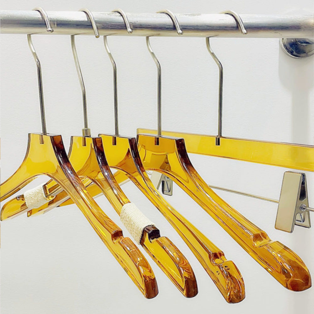 Kochwert Clear Acrylic Hanger with Long Hook & Non-Slip Clips – For Pants, Dresses, Suits-2