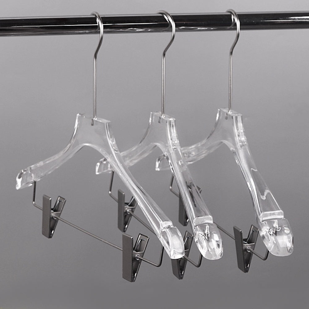 Kochwert Clear Acrylic Men's Hanger with Clips - for Displaying Suit and Pants in Stores-1