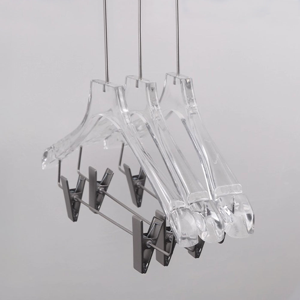 Kochwert Clear Acrylic Men's Hanger with Clips - for Displaying Suit and Pants in Stores-12