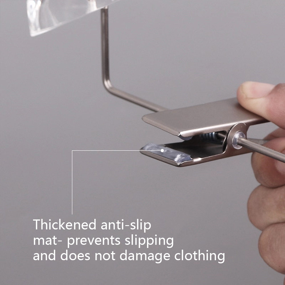 Kochwert Clear Acrylic Men's Hanger with Clips - for Displaying Suit and Pants in Stores-7