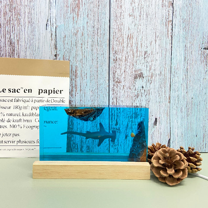 Kochwert Clear Resin Shark Night Light - A Home Decor Mood Light or Holiday Birthday Gift-10