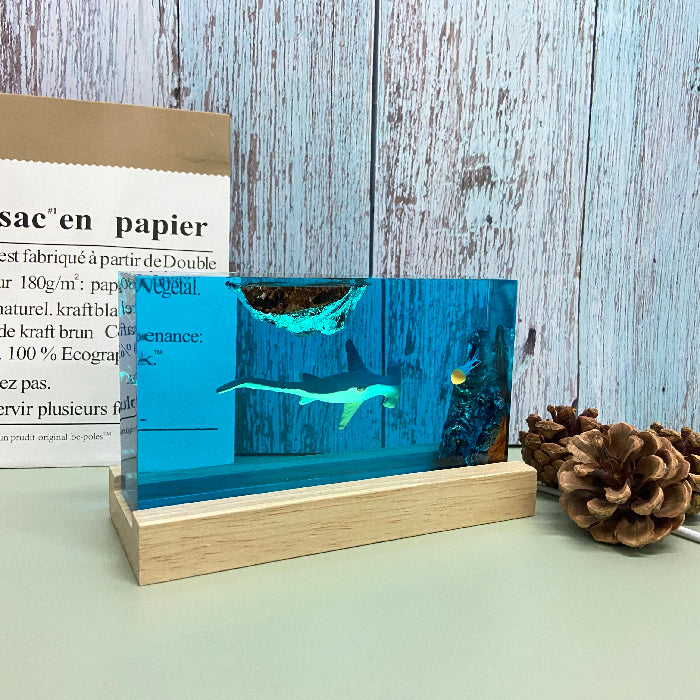 Kochwert Clear Resin Shark Night Light - A Home Decor Mood Light or Holiday Birthday Gift-11