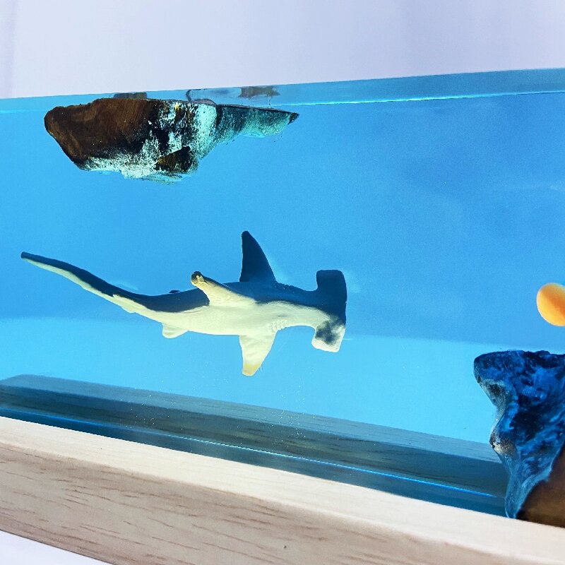 Kochwert Clear Resin Shark Night Light - A Home Decor Mood Light or Holiday Birthday Gift-5