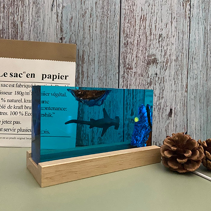 Kochwert Clear Resin Shark Night Light - A Home Decor Mood Light or Holiday Birthday Gift-6