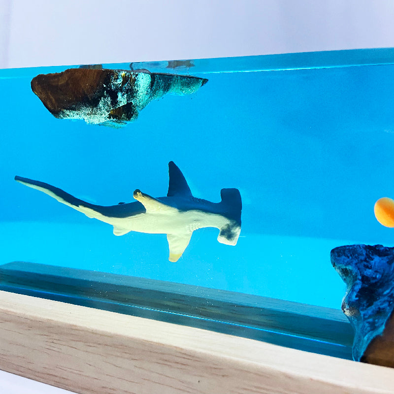 Kochwert Clear Resin Shark Night Light - A Home Decor Mood Light or Holiday Birthday Gift-8
