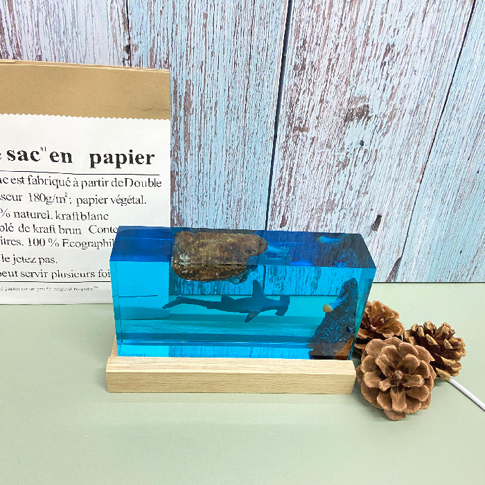 Kochwert Clear Resin Shark Night Light - A Home Decor Mood Light or Holiday Birthday Gift-9