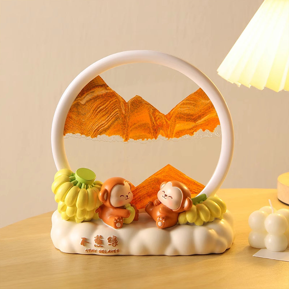 Kochwert Creative Resin Hourglass - Panda Monkey Sand Art Desktop Decor and Healing Gift