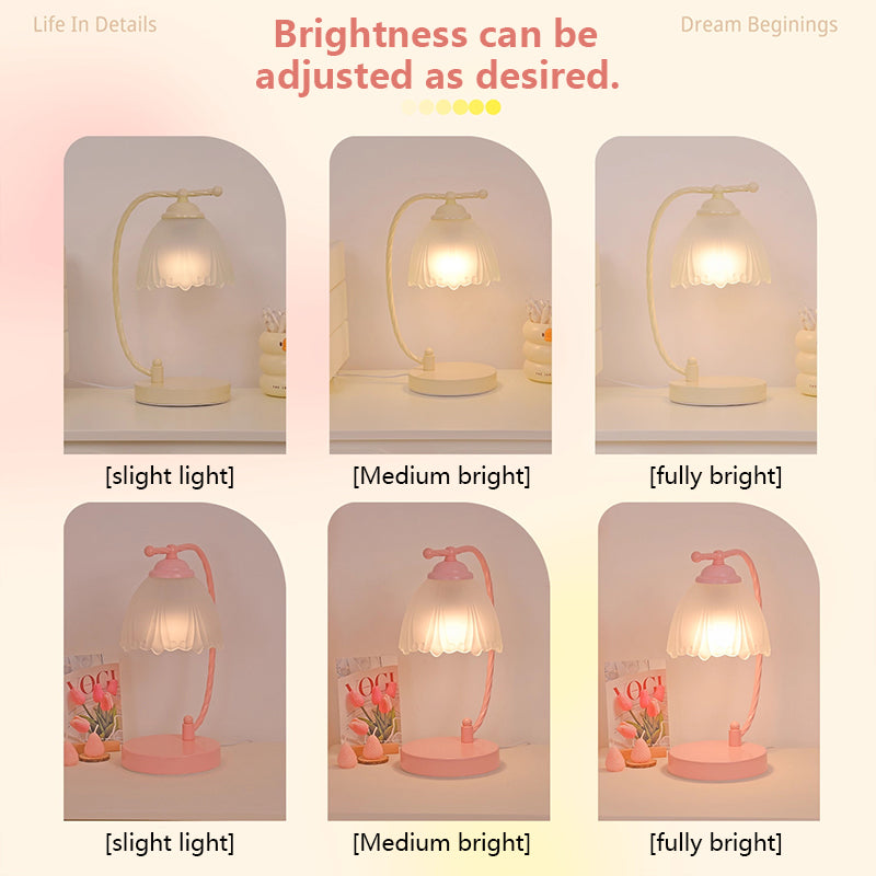 Kochwert Fairy Style Bedside Table Lamp – Romantic Floral Light for Cozy Bedroom Lighting