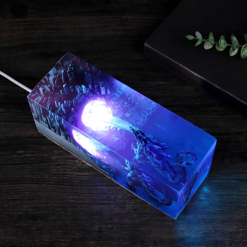 Kochwert Godzilla Resin Night Light – Creative City Battle Lamp for Home Decor and Gifts