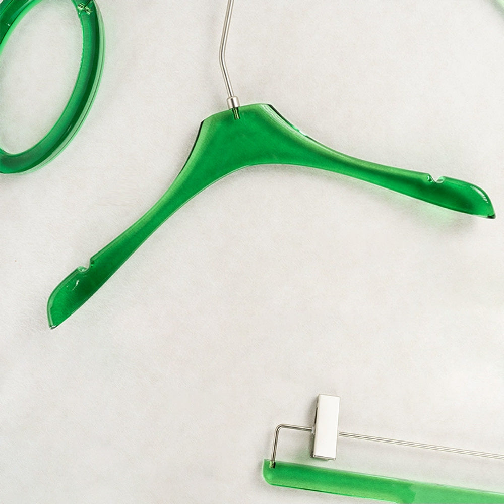 Kochwert Green Acrylic Clothing Hanger with Metal Hook – Clothing Display and Home Storage-11