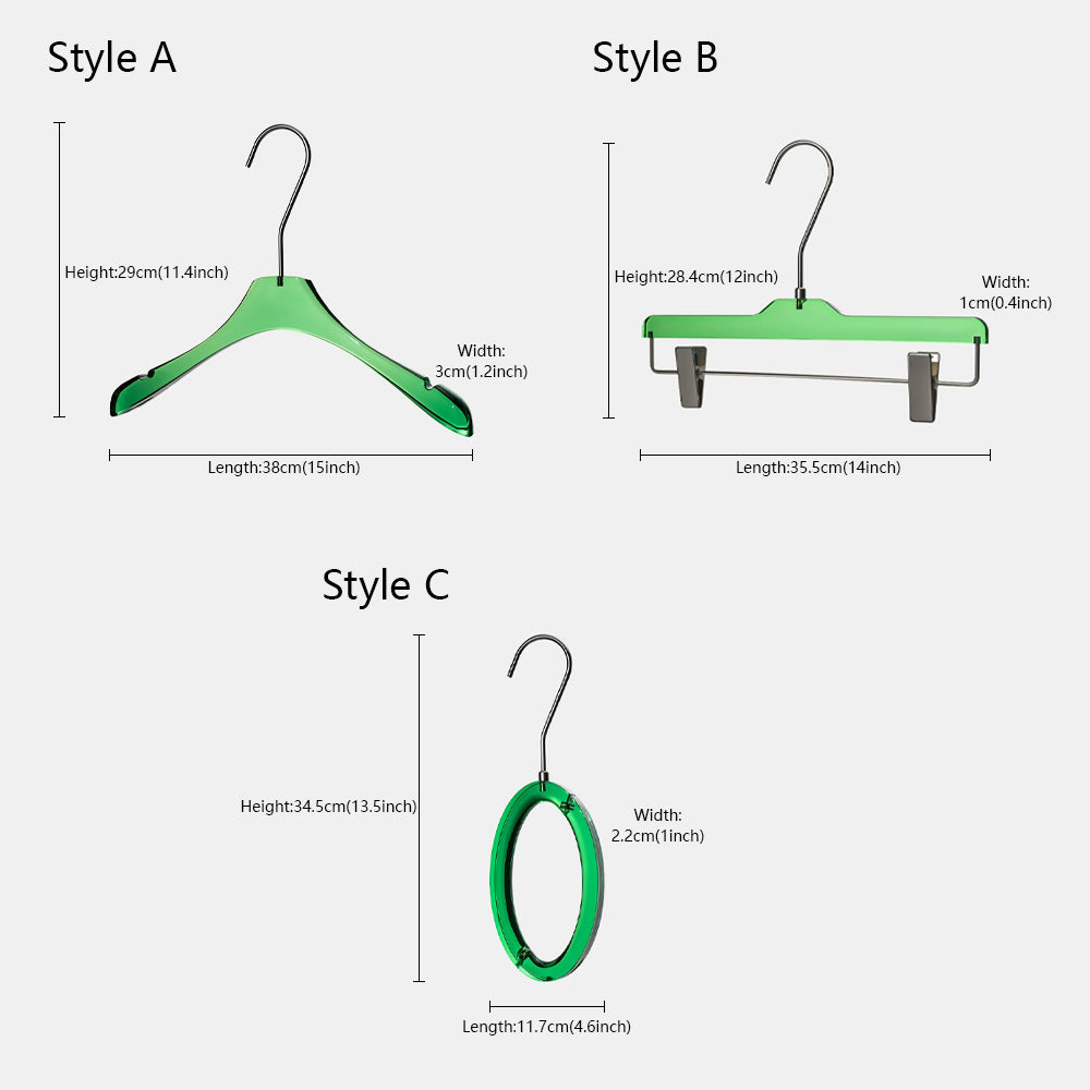 Kochwert Green Acrylic Clothing Hanger with Metal Hook – Clothing Display and Home Storage-2