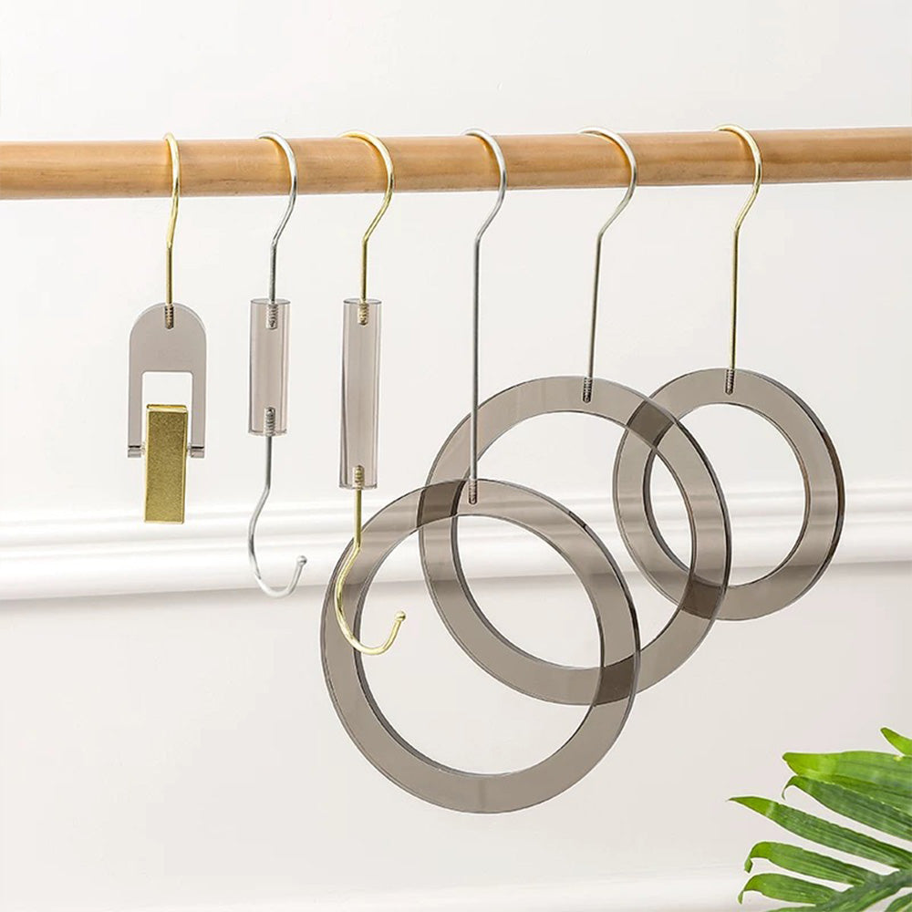 Kochwert Grey Acrylic Coat Hook – S/Ring/Clip Style for Home, Closet & Accessory Display-7