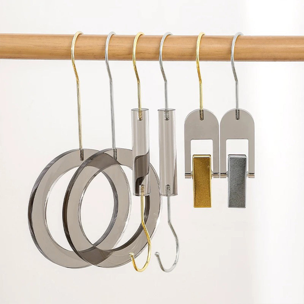 Kochwert Grey Acrylic Coat Hook – S/Ring/Clip Style for Home, Closet & Accessory Display-8