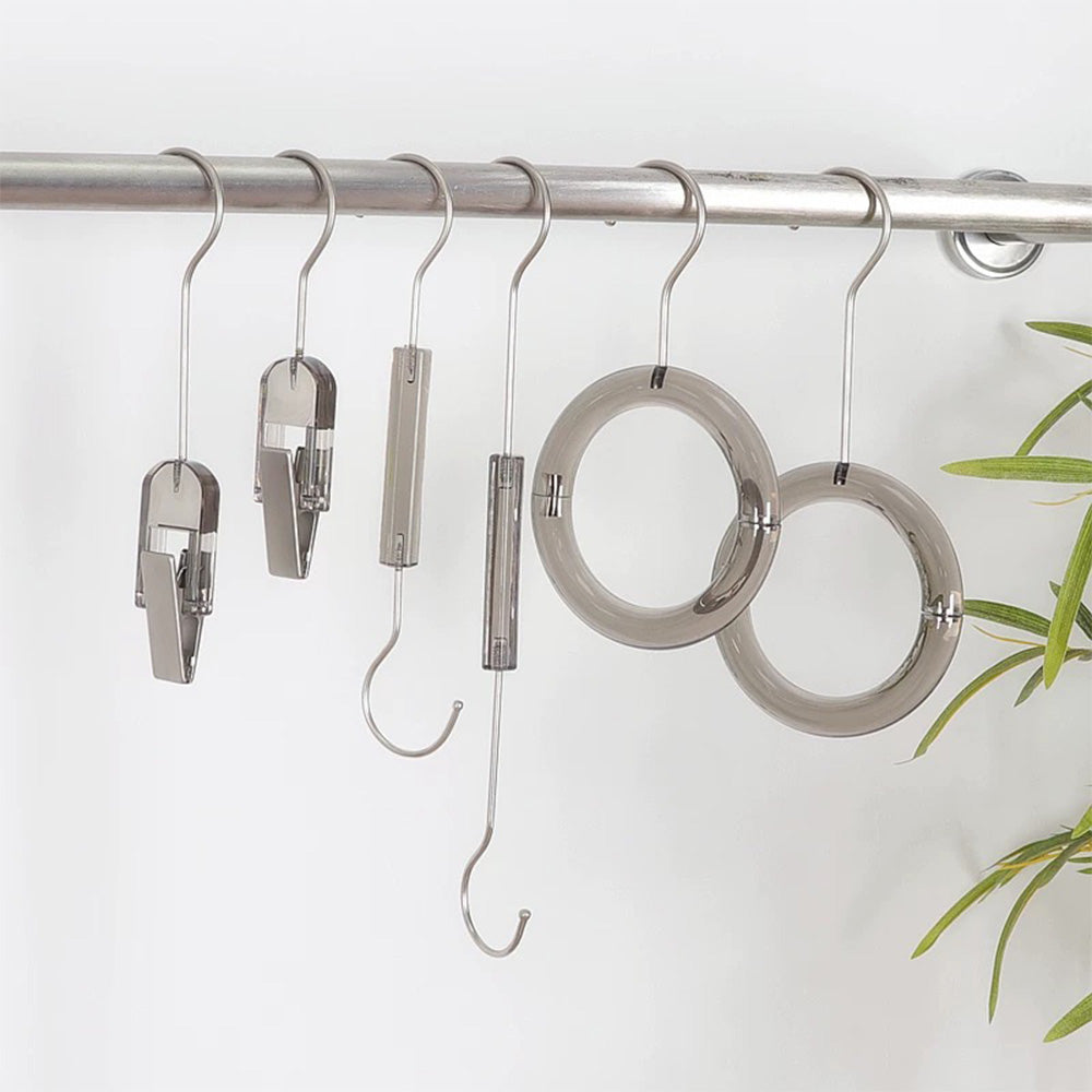 Kochwert Grey Acrylic Coat Hook – S/Ring/Clip Style for Home, Closet & Accessory Display-3
