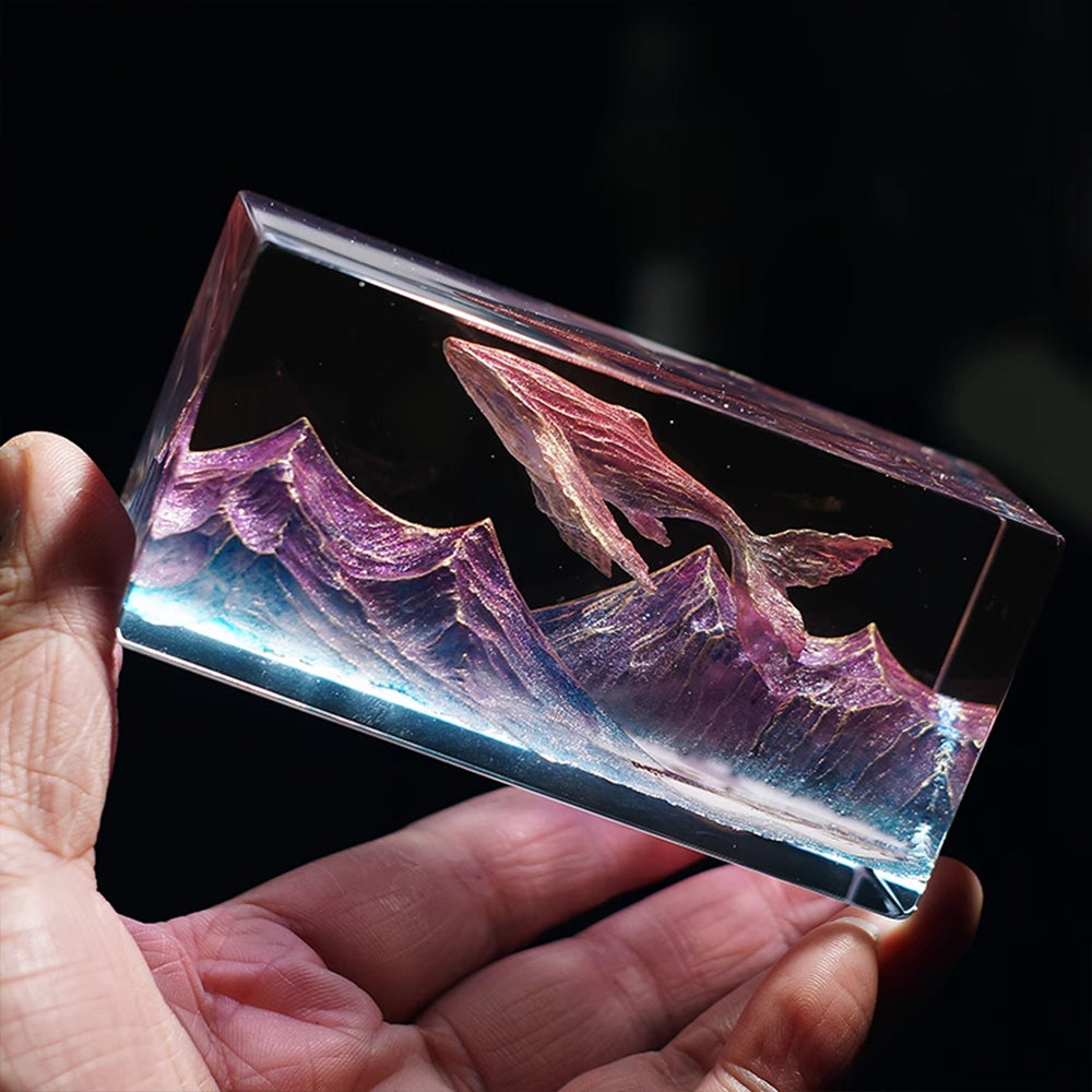 Kochwert Handmade Pink Whale Resin Figurine – Cute Desk, Living Room Decor & Gift Ornament