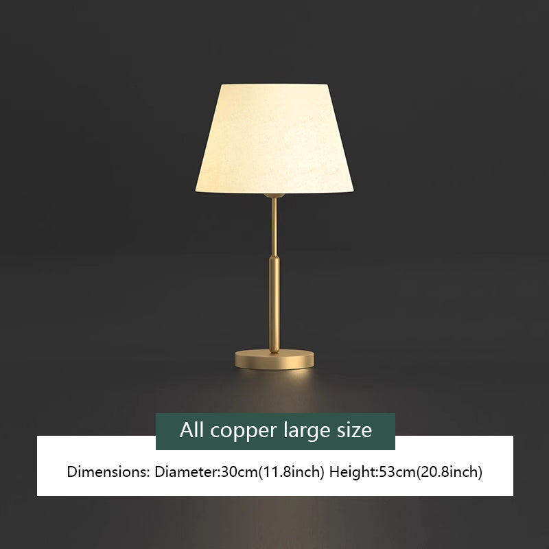 Kochwert Modern Brass Bedside Table Lamp – Fabric Shade for Bedroom & Home Lighting