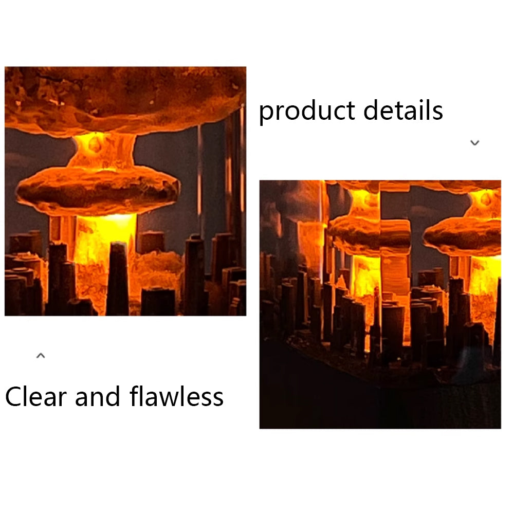Kochwert Mushroom Cloud Resin Night Light – Urban Atomic Bomb Explosion Decor and Gift
