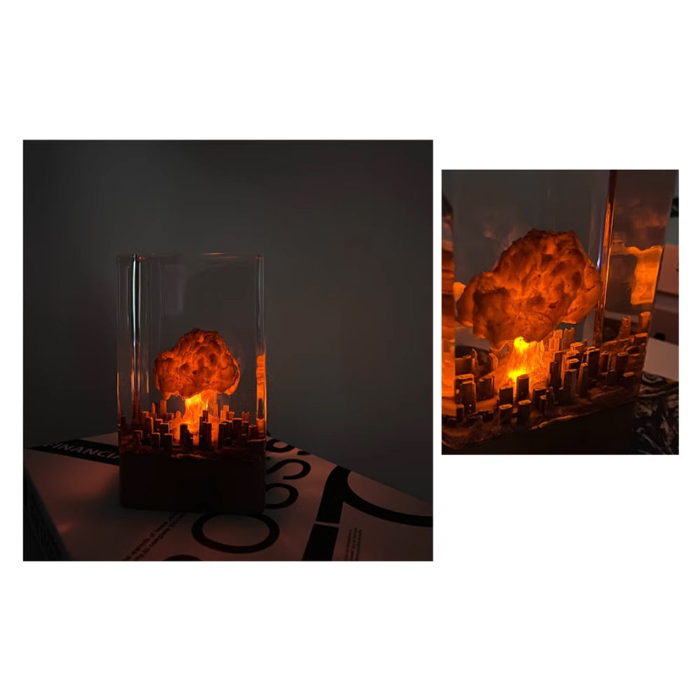 Kochwert Mushroom Cloud Resin Night Light – Urban Atomic Bomb Explosion Decor and Gift