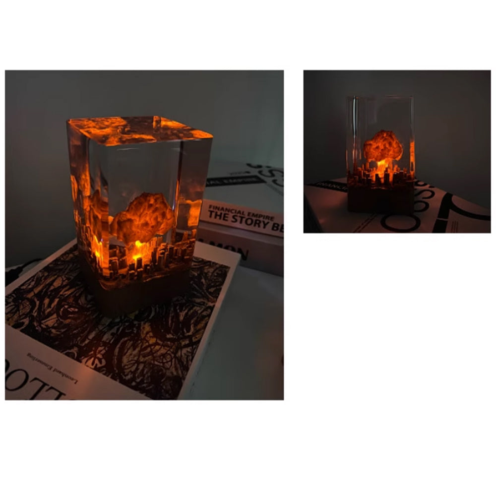 Kochwert Mushroom Cloud Resin Night Light – Urban Atomic Bomb Explosion Decor and Gift