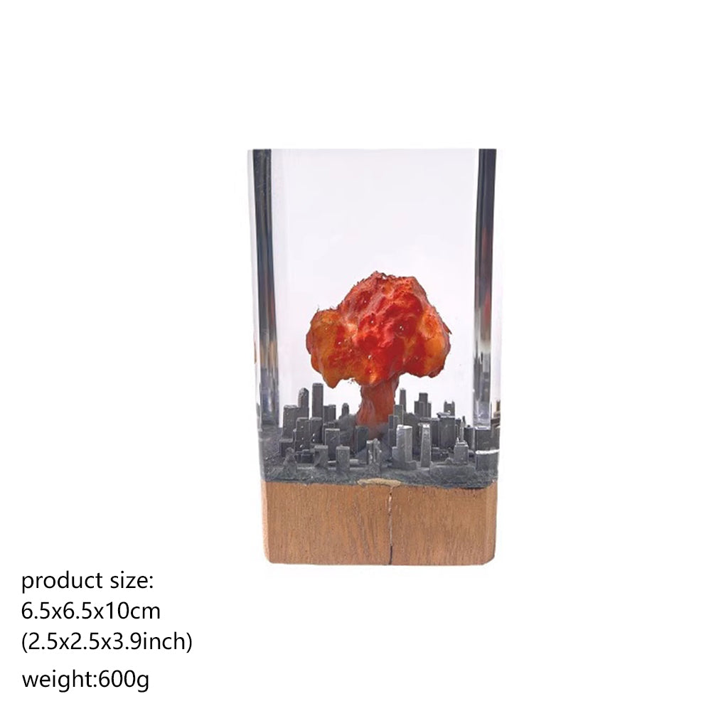 Kochwert Mushroom Cloud Resin Night Light – Urban Atomic Bomb Explosion Decor and Gift