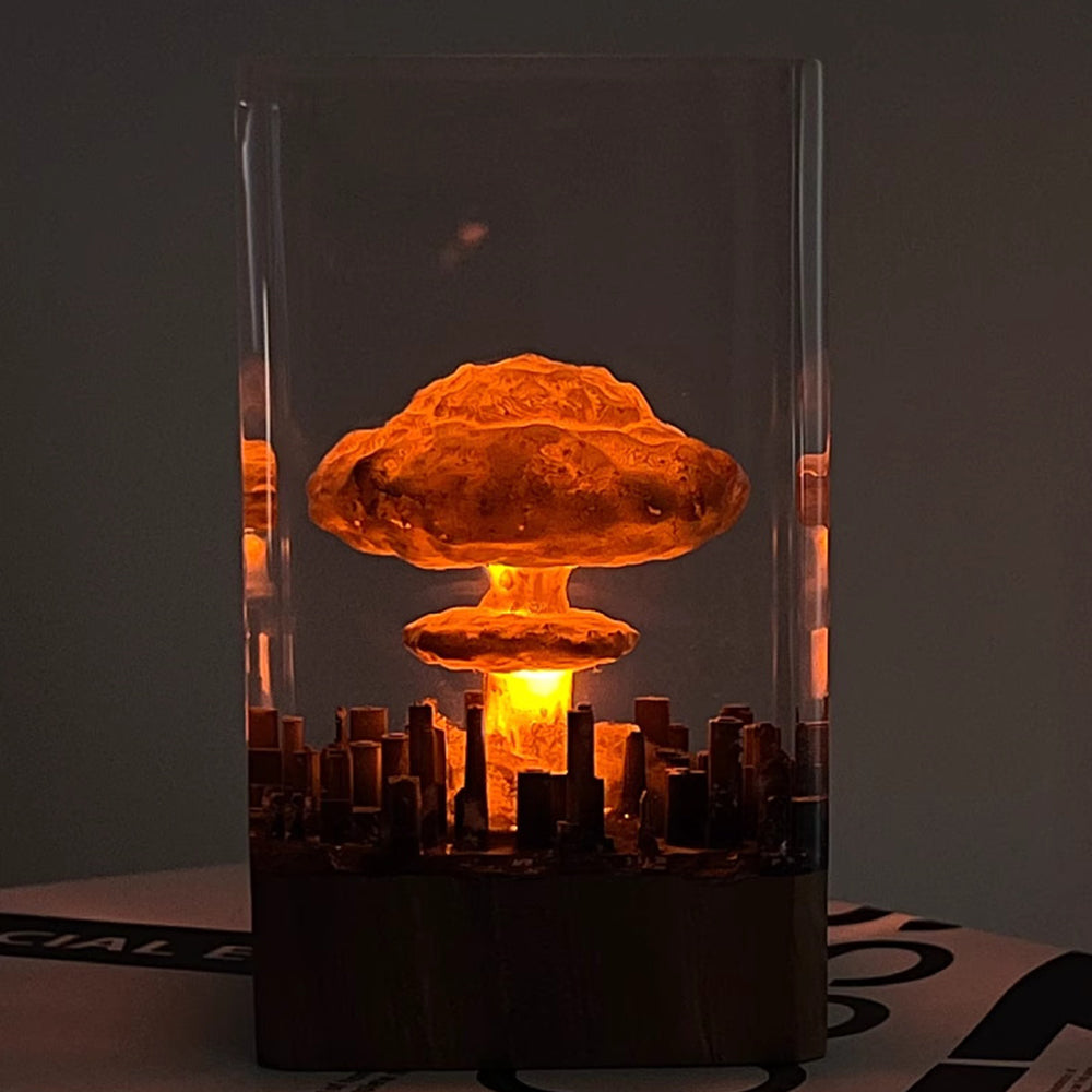 Kochwert Mushroom Cloud Resin Night Light – Urban Atomic Bomb Explosion Decor and Gift