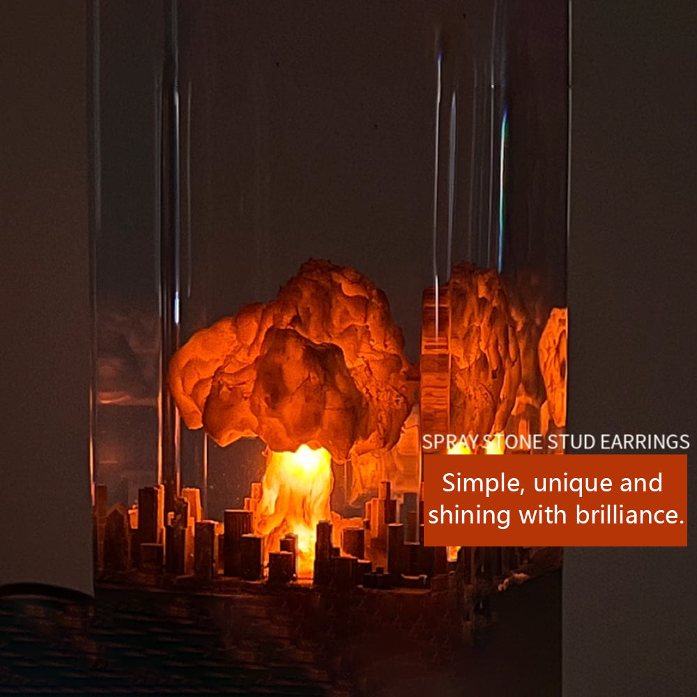 Kochwert Mushroom Cloud Resin Night Light – Urban Atomic Bomb Explosion Decor and Gift