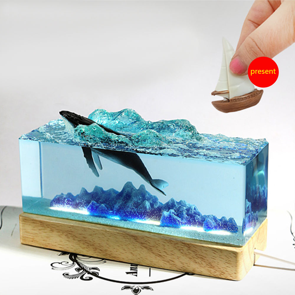 Kochwert Ocean Whale Resin Night Light – Perfect for Birthday Gifts and Home Decor