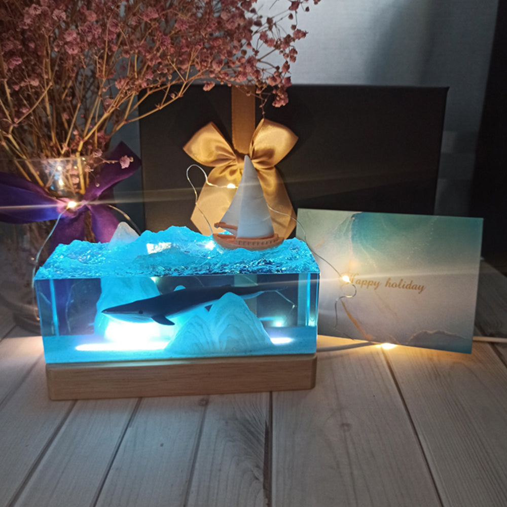 Kochwert Ocean Whale Resin Night Light – Perfect for Birthday Gifts and Home Decor