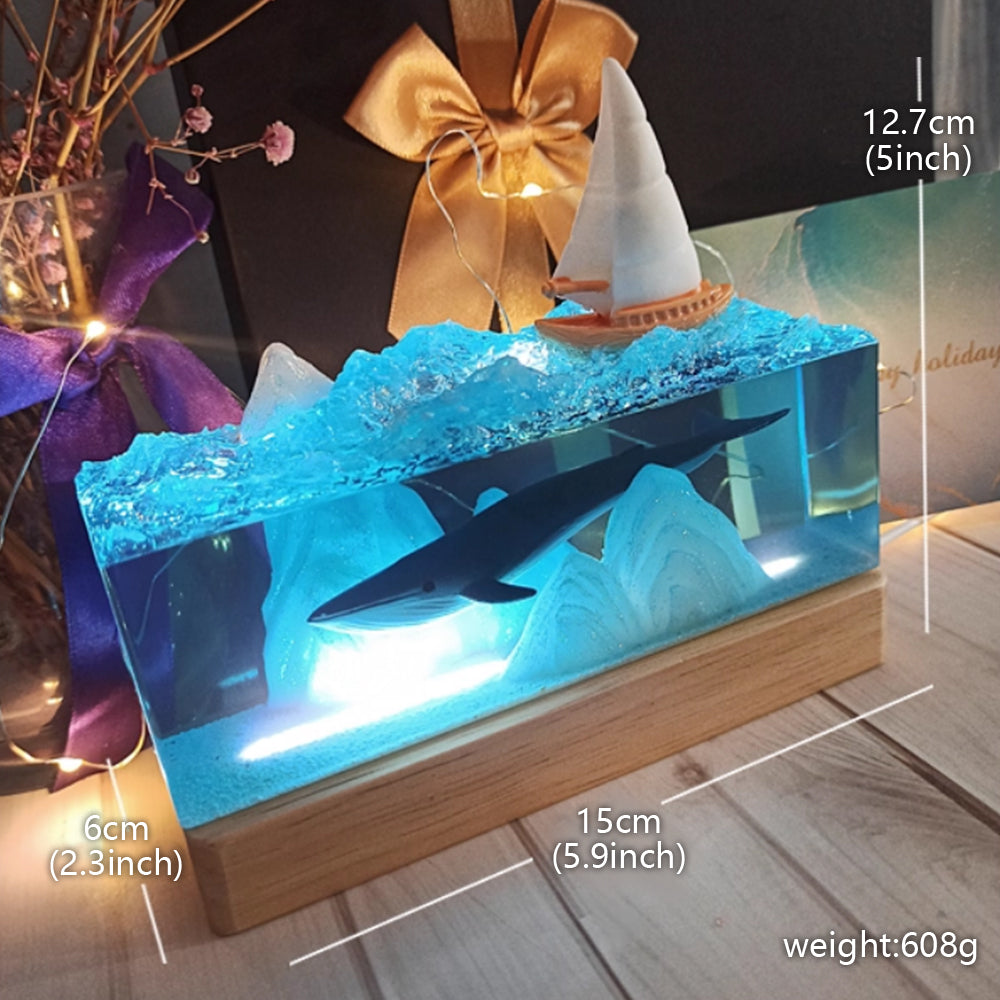 Kochwert Ocean Whale Resin Night Light – Perfect for Birthday Gifts and Home Decor